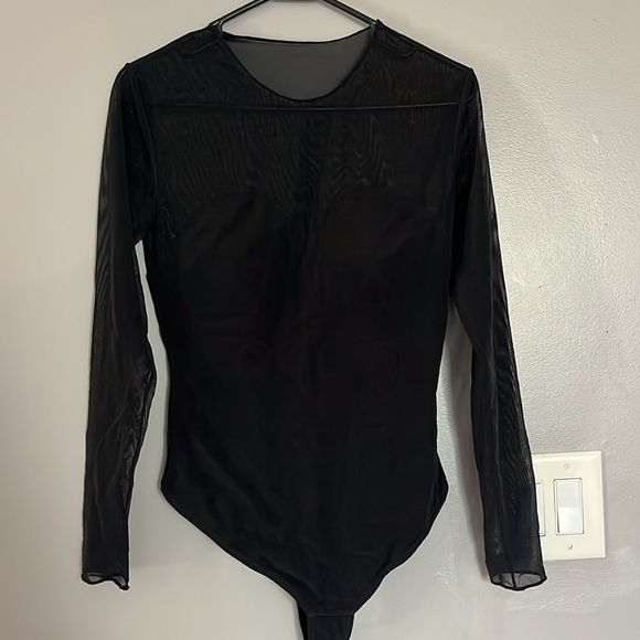 Popilush Shapewear Illusion Mesh Long Sleeve Tummy Control Bodysuit - Picture 5 of 7